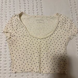 Cream Polka Dot Women's Top